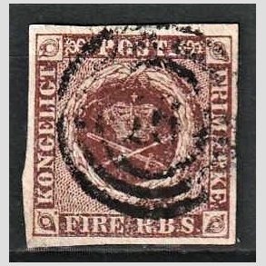 FRIMRKER DANMARK | 1852 - AFA 1 - 4 R.B.S Ia rdbrun - Thiele I - Stemplet