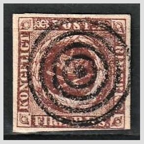 FRIMRKER DANMARK | 1852 - AFA 1 - 4 R.B.S Ia rdbrun - Thiele I - Stemplet