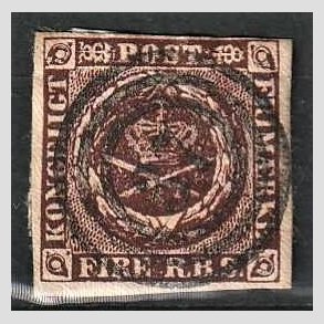 FRIMRKER DANMARK | 1853 - AFA 1 - 4 R.B.S IIb mrk rdbrun - Thiele II - Stemplet