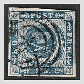 FRIMRKER DANMARK | 1854-57 - AFA 3 - 2 Skilling bl - Stemplet