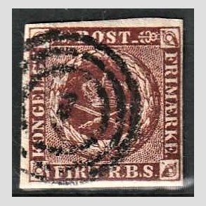 FRIMRKER DANMARK | 1852 - AFA 1 - 4 R.B.S Ia rdbrun - Thiele I - Stemplet