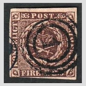 FRIMRKER DANMARK | 1853 - AFA 1 - 4 R.B.S IIa sortbrun - Thiele II - Stemplet