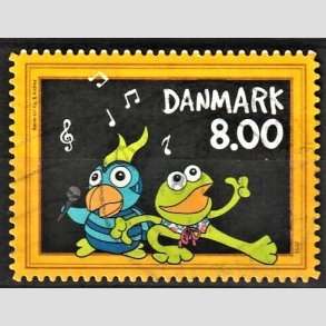 FRIMRKER DANMARK | 2013 - AFA 1735a - Brne-TV - 8,00 kr. flerfarvet, uregelmssige hjrner - Alm. god gennemsnitskvalitet - Stemplet (Photo eksempel)