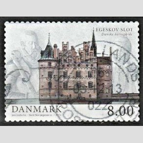 FRIMRKER DANMARK | 2013 - AFA 1738 - Danske herregrde II - 8,00 kr. Egeskov slot - Alm. god gennemsnitskvalitet - Stemplet (Photo eksempel)