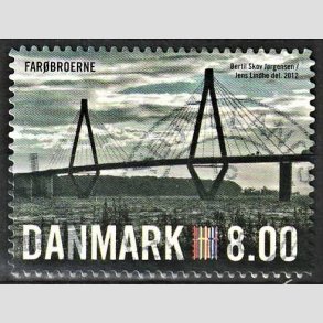 FRIMRKER DANMARK | 2012 - AFA 1690a - Nordia 2012 - 8,00 Kr. flerfarvet med uregelmssige hjrner - Alm. god gennemsnitskvalitet - Stemplet (Photo eksempel)