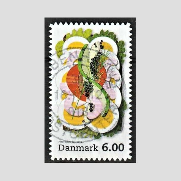 FRIMRKER DANMARK | 2012 - AFA 1701a - Smrrebrd - 6,00 Kr. flerfarvet uregelmssige hjrner - Alm. god gennemsnitskvalitet - Stemplet (Photo eksempel)