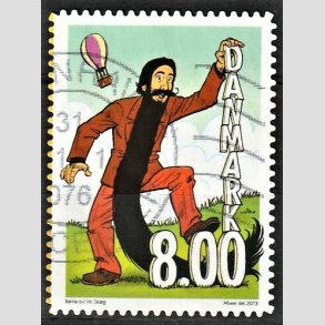 FRIMRKER DANMARK | 2013 - AFA 1735a - Brne-TV - 8,00 kr. flerfarvet, uregelmssige hjrner - Alm. god gennemsnitskvalitet - Stemplet (Photo eksempel)