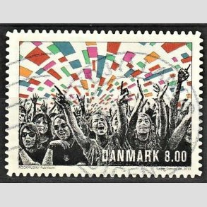 FRIMRKER DANMARK | 2013 - AFA 1745a - Rockmusik - 8,00 kr. publikum med uregelmssige hjrner - Alm. god gennemsnitskvalitet - Stemplet (Photo eksempel)