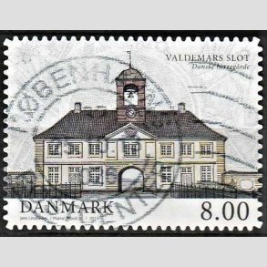 FRIMRKER DANMARK | 2013 - AFA 1739a - Danske herregrde II - 8,00 kr. Valdemars slot med uregelmssige hjrner - Alm. god gennemsnitskvalitet - Stemplet (Photo eksempel)