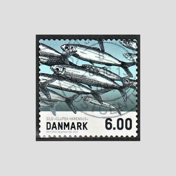 FRIMRKER DANMARK | 2013 - AFA 1726 - Fisk - 6,00 kr. sild - Alm. god gennemsnitskvalitet - Stemplet (Photo eksempel)