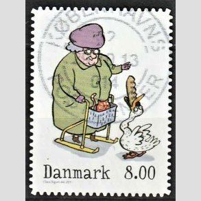 FRIMRKER DANMARK | 2011 - AFA 1683a - Vintereventyr - 8,00 Kr. flerfarvet med uregelmssige hjrner - Alm. god gennemsnitskvalitet - Stemplet (Photo eksempel)