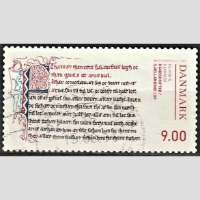 FRIMRKER DANMARK | 2014 - AFA 1791 - Hndskrifter - 9,00 Kr. Sjllandske lov - Alm. god gennemsnitskvalitet - Stemplet (Photo eksempel)