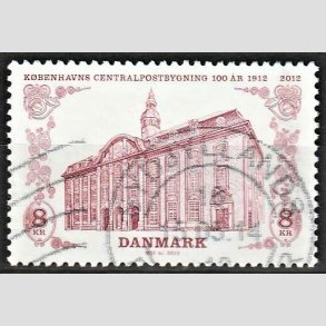 FRIMRKER DANMARK | 2012 - AFA 1719A - Centralpostbygningen - 8,00 Kr. flerfarvet - Alm. god gennemsnitskvalitet - Stemplet (Photo eksempel)