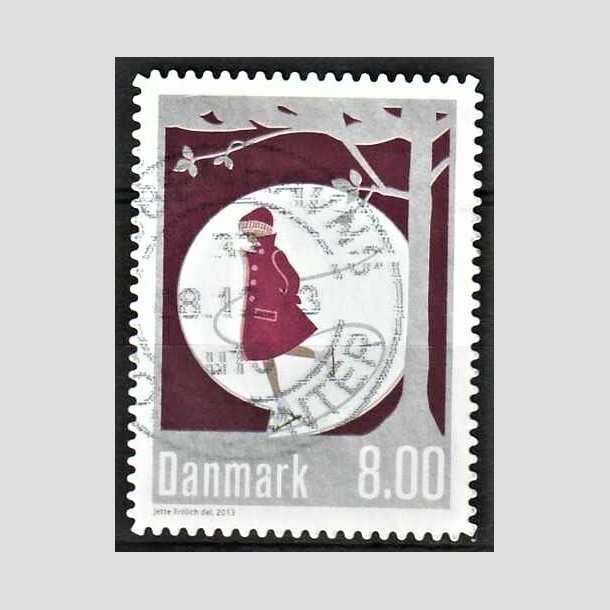 FRIMRKER DANMARK | 2013 - AFA 1757a - Vinterstemning - 8,00 Kr. flerfarvet med uregelmssige hjrner - Alm. god gennemsnitskvalitet - Stemplet (Photo eksempel)