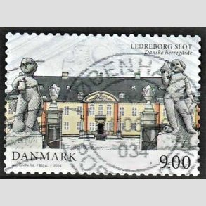 FRIMRKER DANMARK | 2014 - AFA 1784 - Danske herregrde III - 9,00 Kr. Ledreborg slot - Alm. god gennemsnitskvalitet - Stemplet (Photo eksempel)