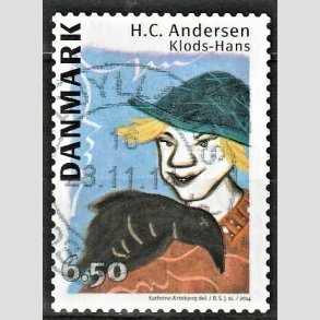 FRIMRKER DANMARK | 2014 - AFA 1788 - H. C. Andersen - 6,50 Kr. Klods-Hans - Alm. god gennemsnitskvalitet - Stemplet (Photo eksempel)
