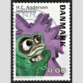 FRIMRKER DANMARK | 2014 - AFA 1789 - H. C. Andersen - 9,00 Kr. Tommelise - Alm. god gennemsnitskvalitet - Stemplet (Photo eksempel)