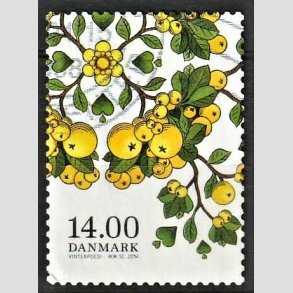 FRIMRKER DANMARK | 2014 - AFA 1798 - Vinterpoesi - 14,00 Kr. ildtorn - Alm. god gennemsnitskvalitet - Stemplet (Photo eksempel)