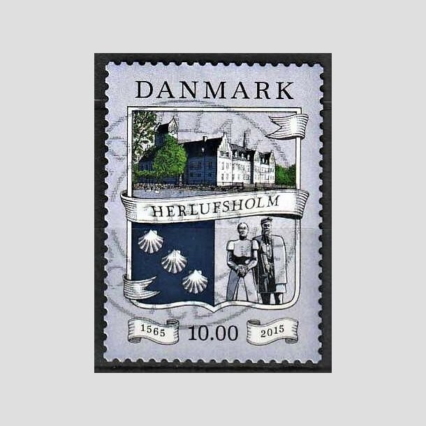 FRIMRKER DANMARK | 2015 - AFA 1824 - Herlufsholm 450 r - 10,00 kr. flerfarvet - Alm. god gennemsnitskvalitet - Stemplet (Photo eksempel)