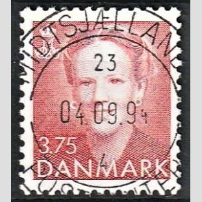 FRIMRKER DANMARK | 1992 - AFA 1017 - Dronning Margrethe - 3,75 Kr. rd - Pragt Stemplet