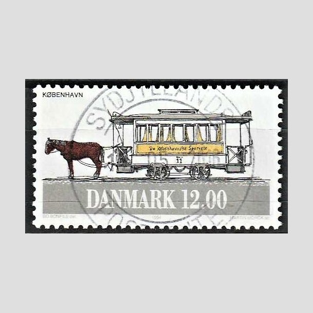 FRIMRKER DANMARK | 1994 - AFA 1073 - Sporvogne - 12,00 Kr. flerfarvet - Pragt Stemplet