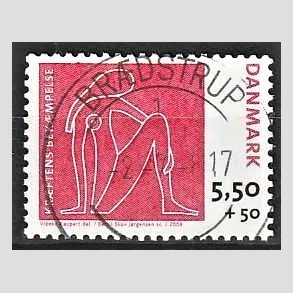 FRIMRKER DANMARK | 2008 - AFA 1529 - Krftens Bekmpelse - 5,50 + 0,50 Kr. flerfarvet - Lux Stemplet
