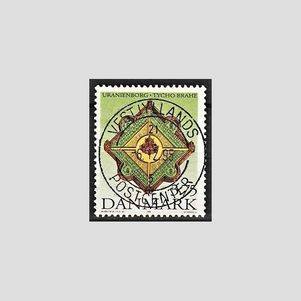 FRIMRKER DANMARK | 1995 - AFA 1101 - Tycho Brahe - 3,75 Kr. flerfarvet - Pragt Stemplet