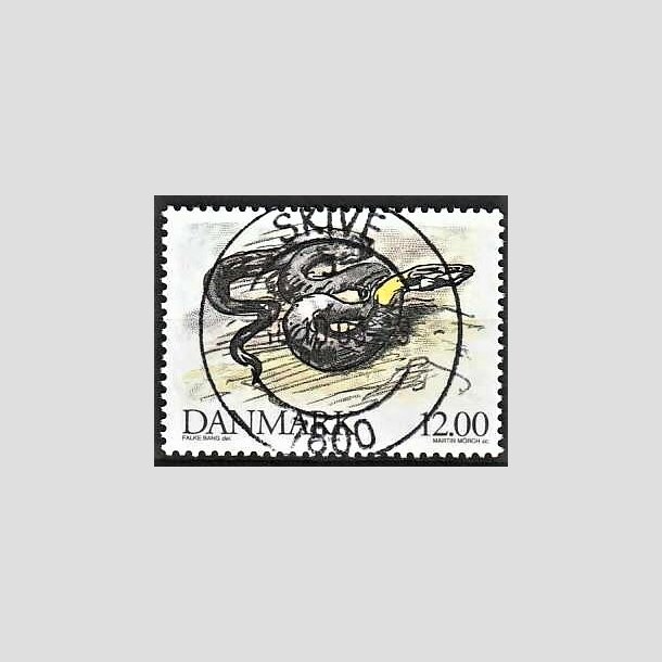 FRIMRKER DANMARK | 1994 - AFA 1080 - Truede danske dyr - 12,00 Kr. snog - Pragt Stemplet