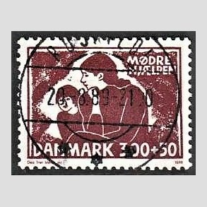 FRIMRKER DANMARK | 1988 - AFA 917 - Mdrehjlpen - 3,00 Kr. + 50 re rdbrun - Pragt Stemplet