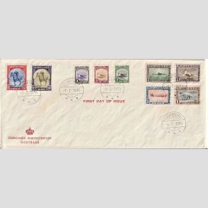 FRIMRKER GRNLAND | 1945 - AFA 08-16 - AMERIKANER UDGAVEN - FDC - Stemplet 