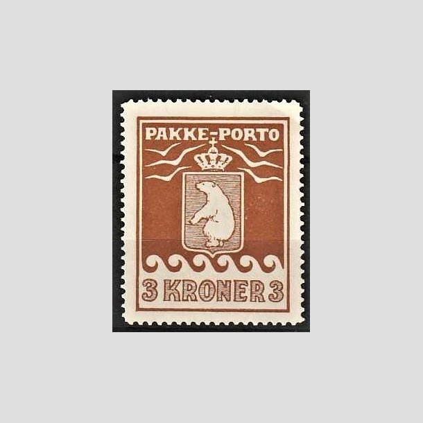 FRIMRKER GRNLAND | 1930 - AFA 12 - Pakke-porto - 3 kr. brun - Ubrugt