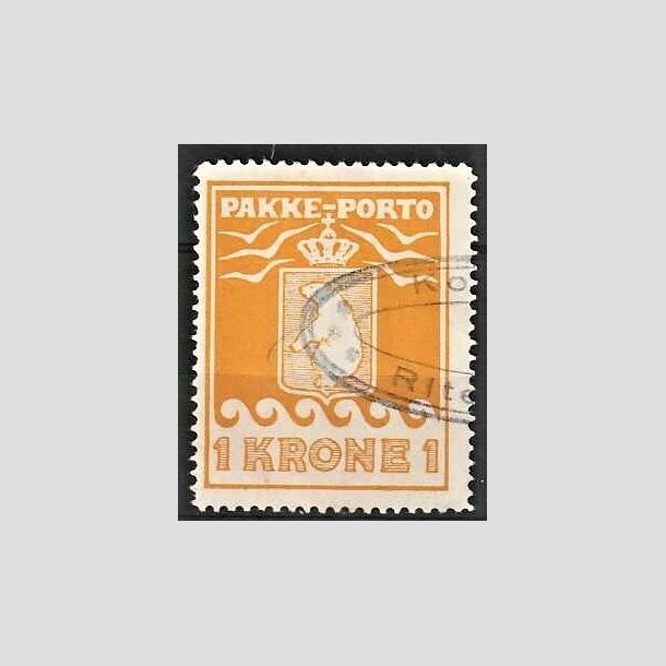 FRIMRKER GRNLAND | 1936 - AFA 14 - Pakke-porto - 1 kr. orange - Stemplet