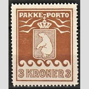 FRIMRKER GRNLAND | 1930 - AFA 12 - PAKKE-PORTO - 3 kr. brun - Postfrisk