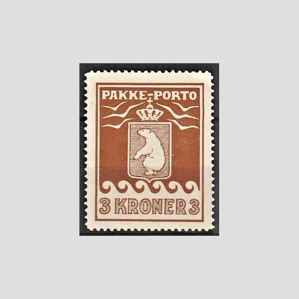 FRIMRKER GRNLAND | 1930 - AFA 12 - PAKKE-PORTO - 3 kr. brun - Ubrugt