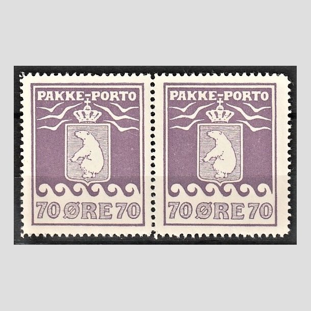 FRIMRKER GRNLAND | 1937 - AFA 17 - PAKKE-PORTO - 70 re violet i par - Postfrisk