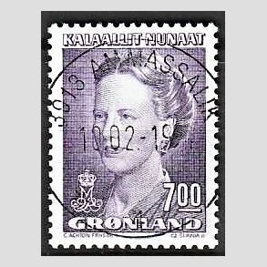 FRIMRKER GRNLAND | 1994 - AFA 246 - Dronning Margrethe - 7,00 kr. lilla - Lux stemplet
