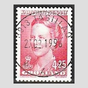 FRIMRKER GRNLAND | 1996 - AFA 285 - Dronning Margrethe - 4,25 kr. rd - Lux stemplet