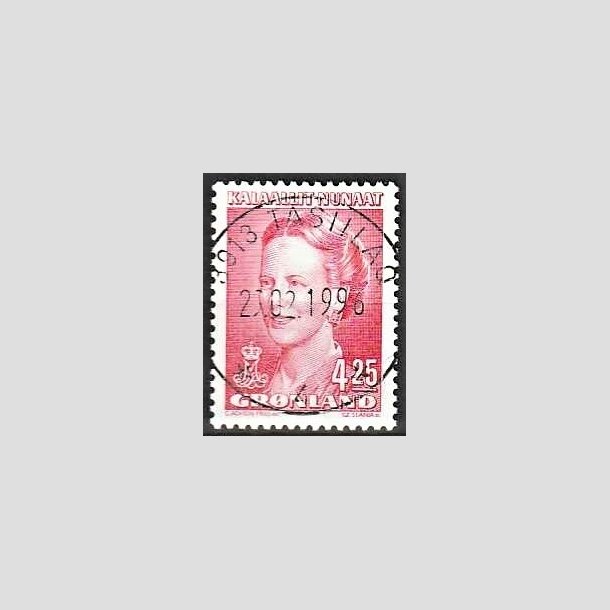 FRIMRKER GRNLAND | 1996 - AFA 285 - Dronning Margrethe - 4,25 kr. rd - Lux stemplet