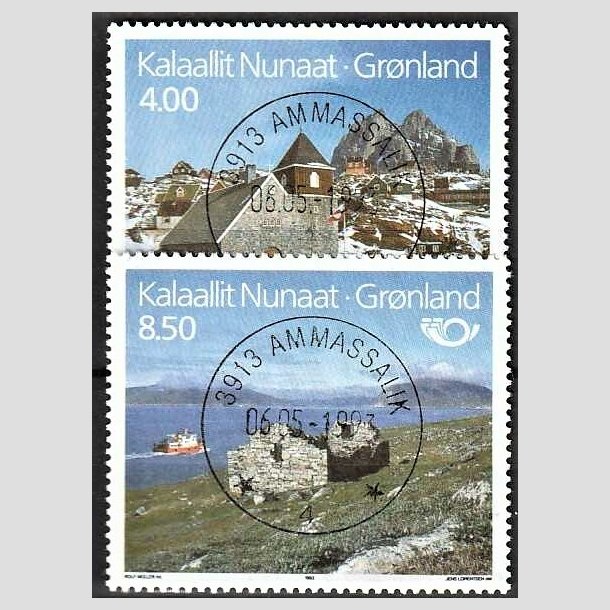 FRIMRKER GRNLAND | 1993 - AFA 235,236 - Norden frimrker. Turisme - 4,00 + 8,50 kr. flerfarvet - Lux stemplet