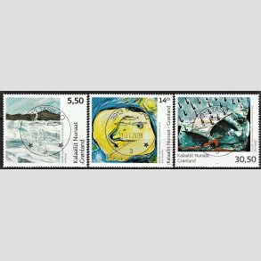 FRIM�RKER GR�NLAND | 2008 - AFA 507-09 - Moderne kunst II. - 5,50 - 30,50 kr. flerfarvet - Lux stemplet