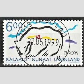 FRIM�RKER GR�NLAND | 1999 - AFA 341 - Europam�rker - 6,00 kr. flerfarvet - Lux stemplet