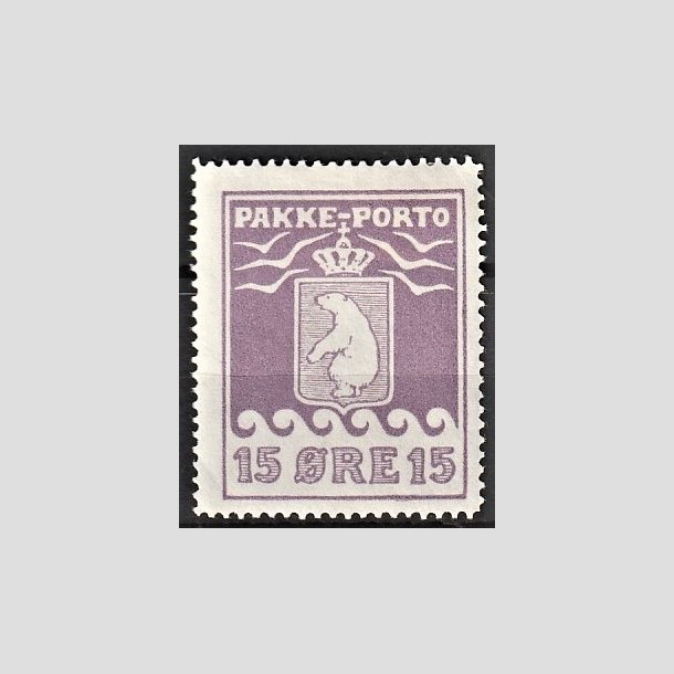 FRIMRKER GRNLAND | 1915 - AFA 8 - PAKKE-PORTO - 15 re violet, tyndt papir - Ubrugt