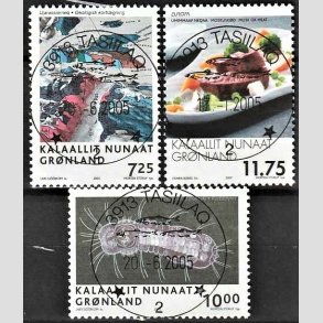 FRIM�RKER GR�NLAND | 2005 - AFA 446-48 - Videnskab I. - 7,25 - 10,00 kr. flerfarvet - Lux stemplet