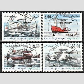 FRIM�RKER GR�NLAND | 2005 - AFA 449-52 - Skibsfart p� Gr�nland IV. - 5,25 - 23,00 kr. flerfarvet - Lux stemplet