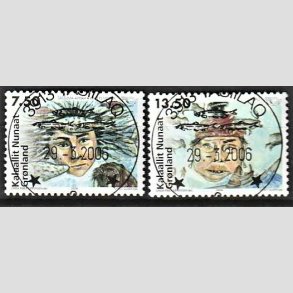 FRIM�RKER GR�NLAND | 2006 - AFA 465,466 - Nordisk mytologi II. - 7,50 + 13,50 kr. flerfarvet - Lux stemplet