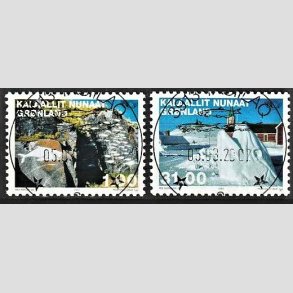 FRIM�RKER GR�NLAND | 2002 - AFA 385,386 - Nordenfrim�rker - 1,00 + 31,00 kr. flerfarvet - Lux stemplet