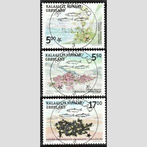 FRIM�RKER GR�NLAND | 2004 - AFA 429-31 - Spiselige planter I. - 5,00 - 17,00 kr. flerfarvet - Lux stemplet