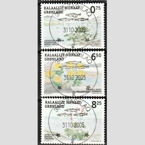 FRIM�RKER GR�NLAND | 2005 - AFA 455-57 - Spiselige planter II. - 0,75 - 8,25 kr. flerfarvet - Lux stemplet