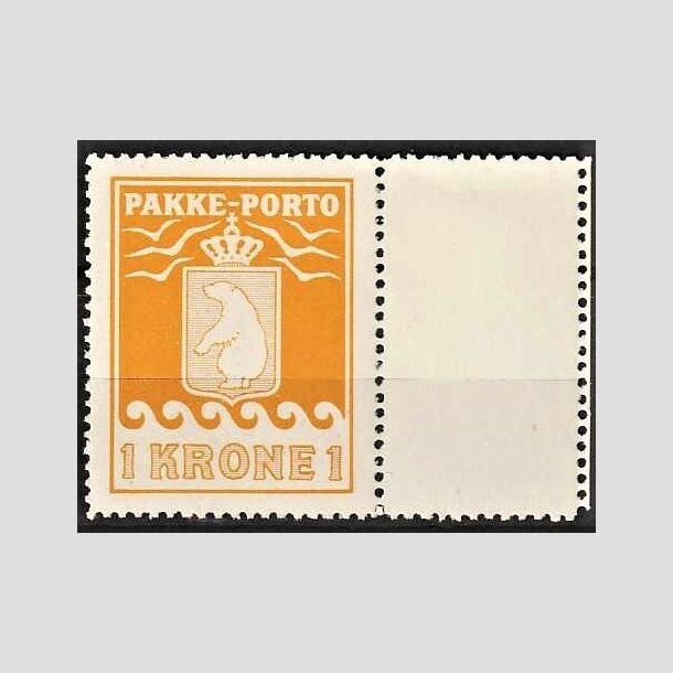 FRIMRKER GRNLAND | 1936 - AFA 14 - PAKKE-PORTO - 1 kr. orange offsettryk - Postfrisk