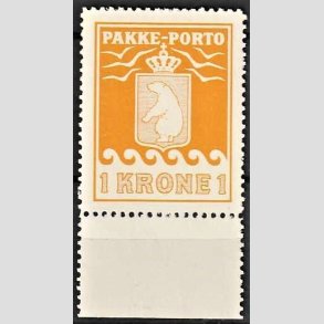 FRIM�RKER GR�NLAND | 1936 - AFA 14 - PAKKE-PORTO - 1 kr. orange offsettryk - Postfrisk